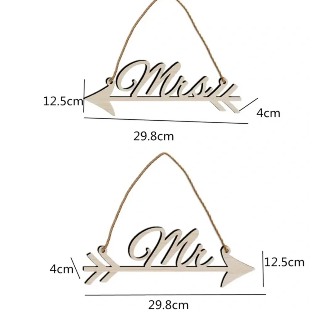 Wedding ‘Mr & Mrs’ Letter Hanging Chair Sign Decoration 2Pcs NEW